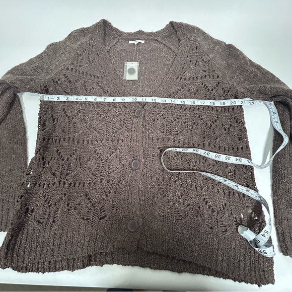 Maurice’s Brown Open Stitch Cardigan Women’s size L - Picture 9 of 11